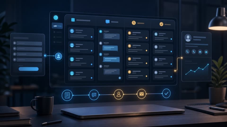 Dashboard für Kundenanfragen, Nachrichten und Statusübersicht