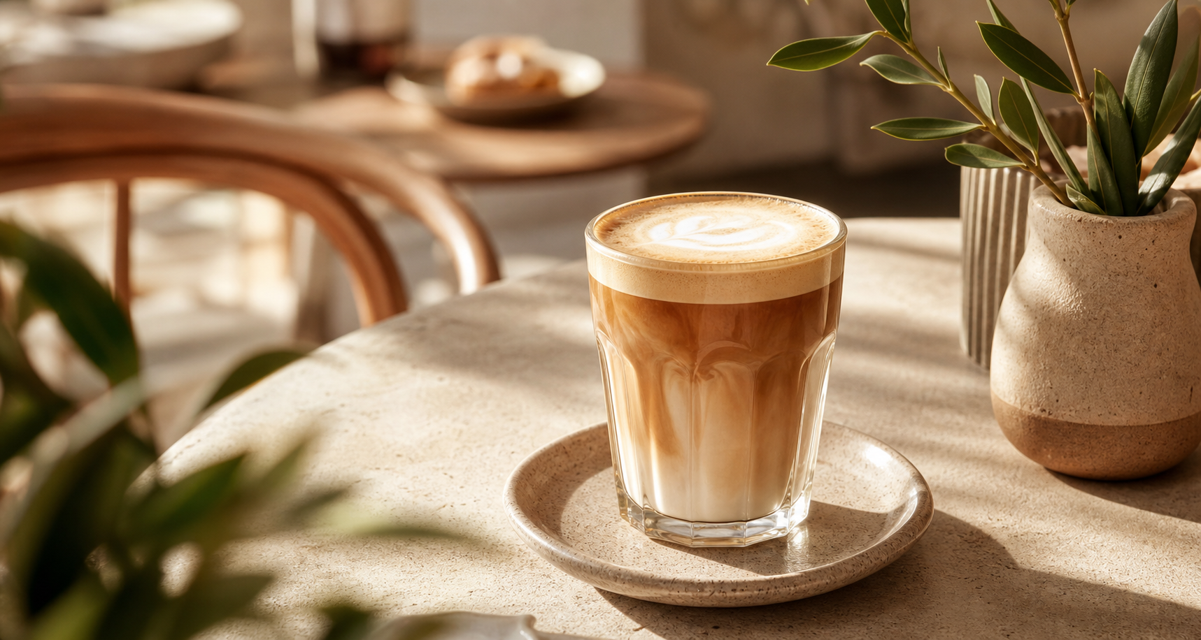 Warmes Interior eines modernen Specialty-Coffee-Shops