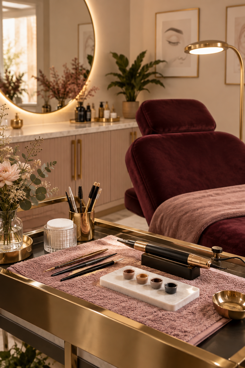 Pinterest-inspirierter Permanent Make-up Arbeitsplatz